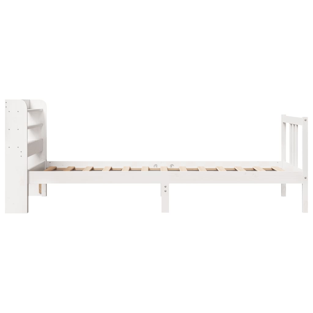 Bed Frame with Headboard without Mattress White 90x200 cm